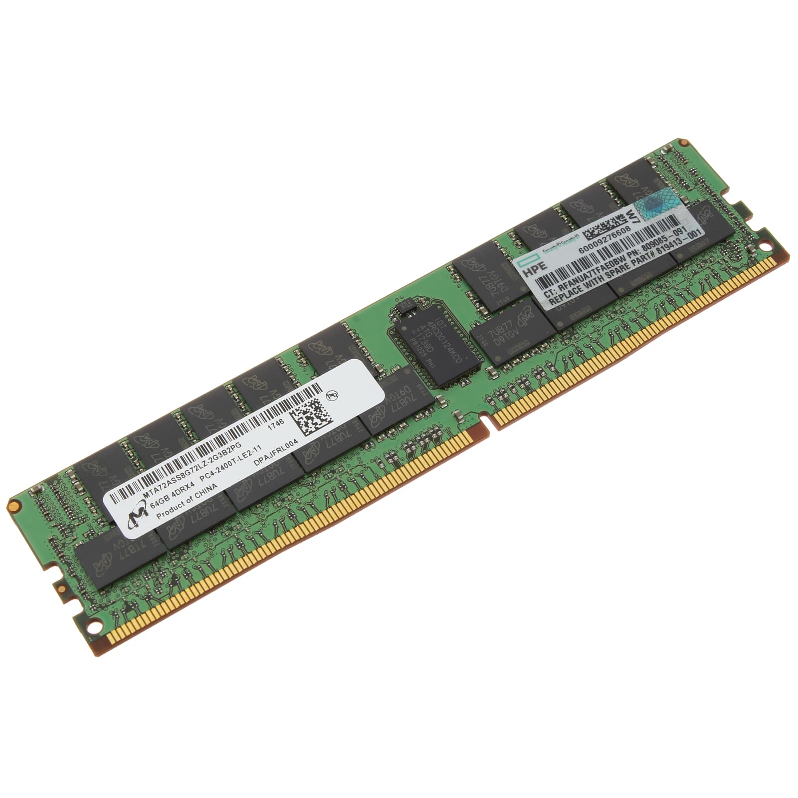 Begagnat SK Hynix 64GB DDR4 (1x64GB) 4DRx4 PC4-2400T 2400MHz ECC MTA72ASS8G72LZ-2G3B2PK