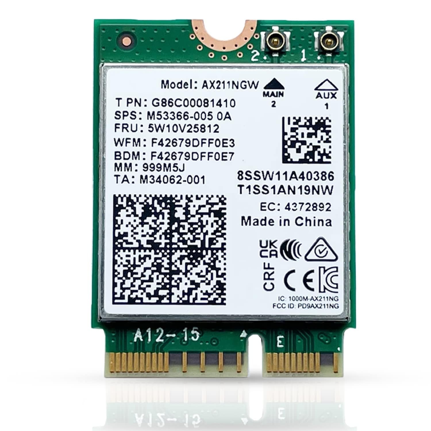 Begagnat Intel AX211NGW WiFi 6E Card Tri-Band Wi-F Up to 2.4 Gbps CNVio2 M.2 Wifi Card