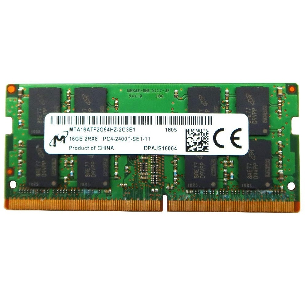 Begagnat Micron 16GB DDR4 (1x16GB) SODIMM 2Rx8 PC4-2400T 2400MHz MTA16ATF2G64HZ-2G3E1