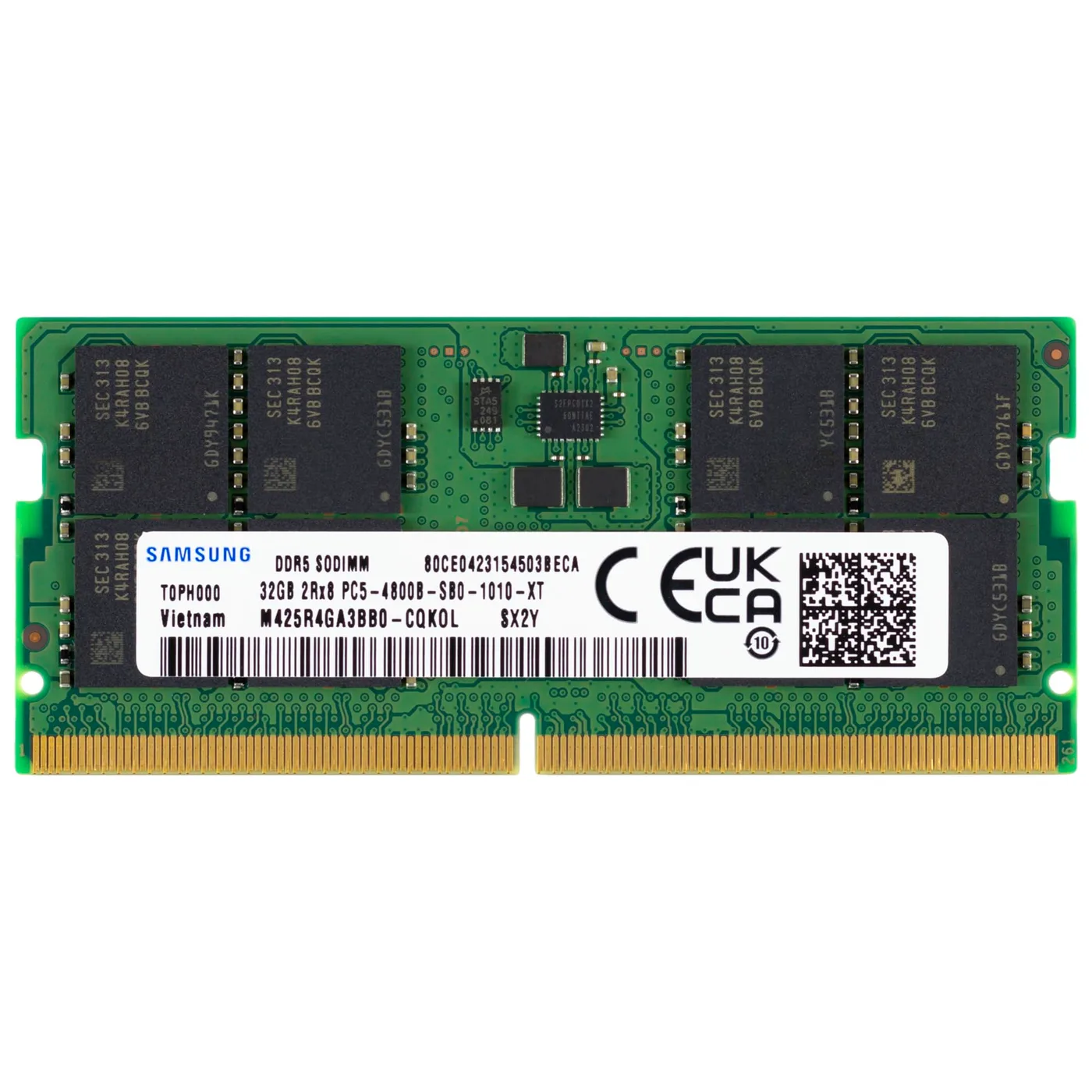 Begagnat Samsung 32GB DDR5 (1x32GB) SODIMM 2Rx8 4800MHz PC5-38400 M425R4GA3BB0-CQKOL