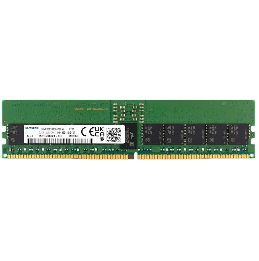 Begagnat Samsung 32GB DDR5 (1x32GB) RDIMM PC5-4800B 2Rx8 PC5-38400R Server M321R4GA3BB6-CQKET
