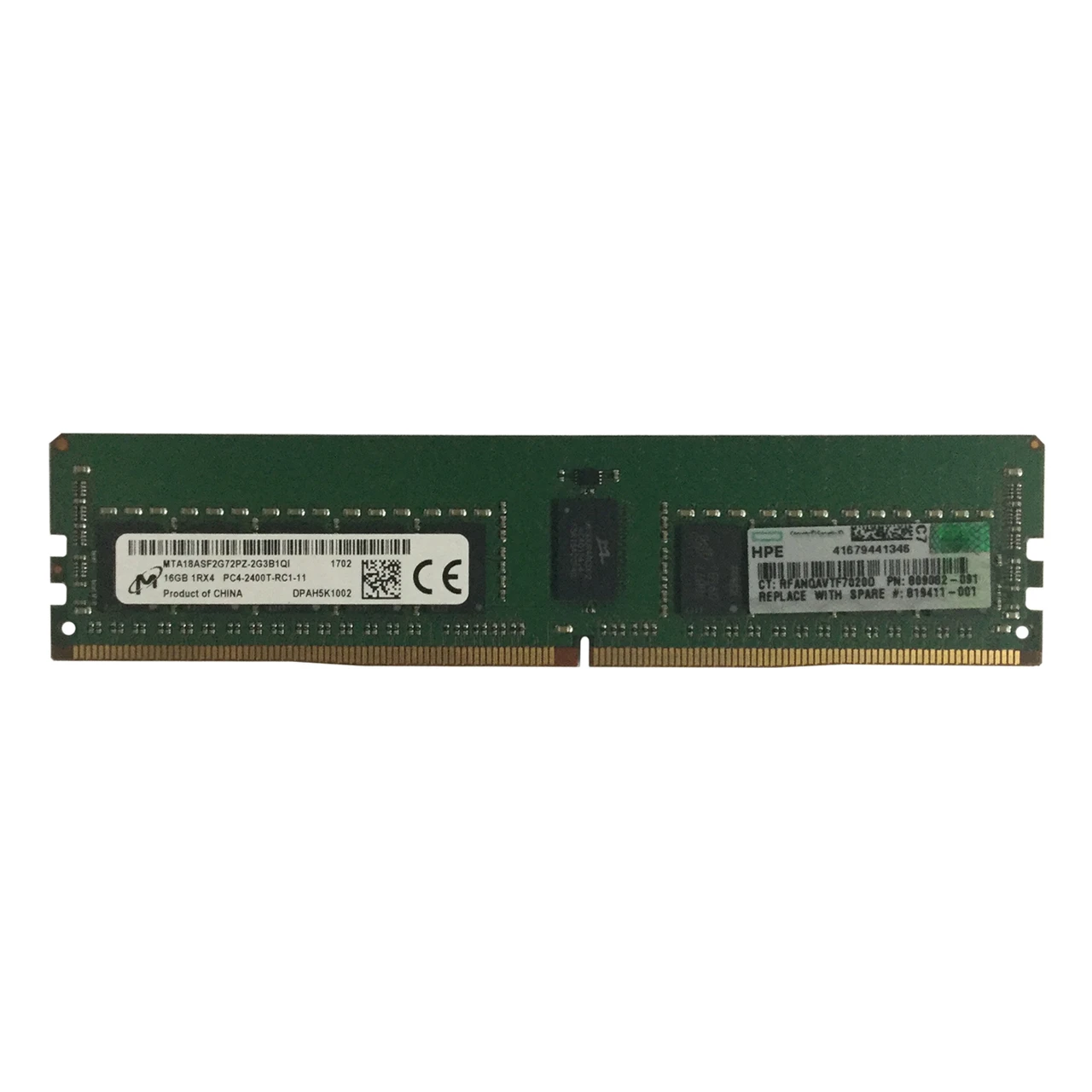 Begagnat Micron 16GB DDR4 (1x16GB) 1Rx4 PC4-2400T 2400MHz MTA18ASF2G72PZ-2G3B1QI
