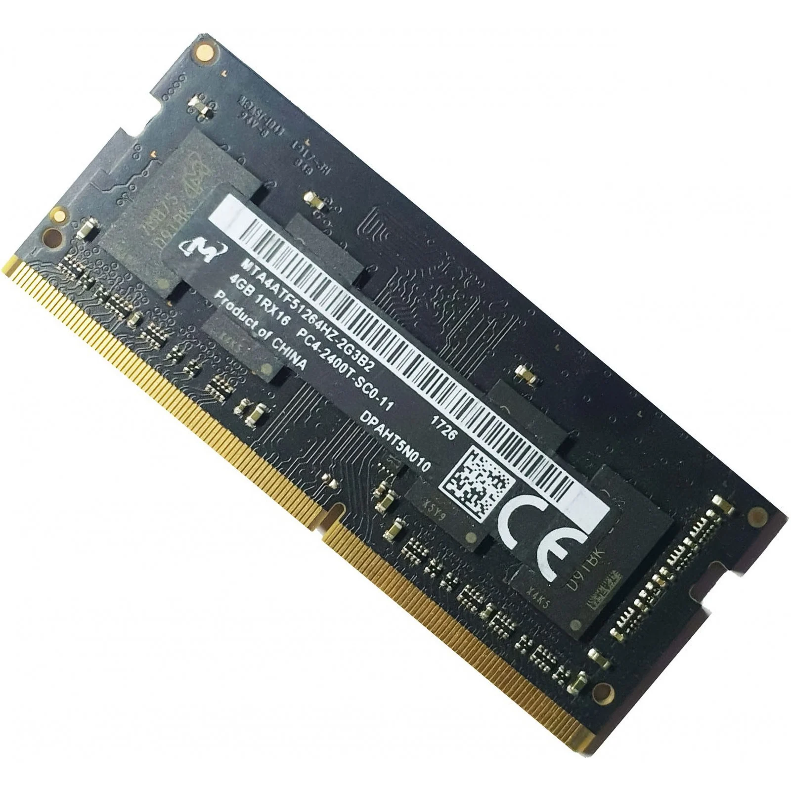 Begagnat Micron 4GB DDR4 (1x4GB) SODIMM 1Rx16 PC4-2400T 2400MHz MTA4ATF51264HZ-2G3B2
