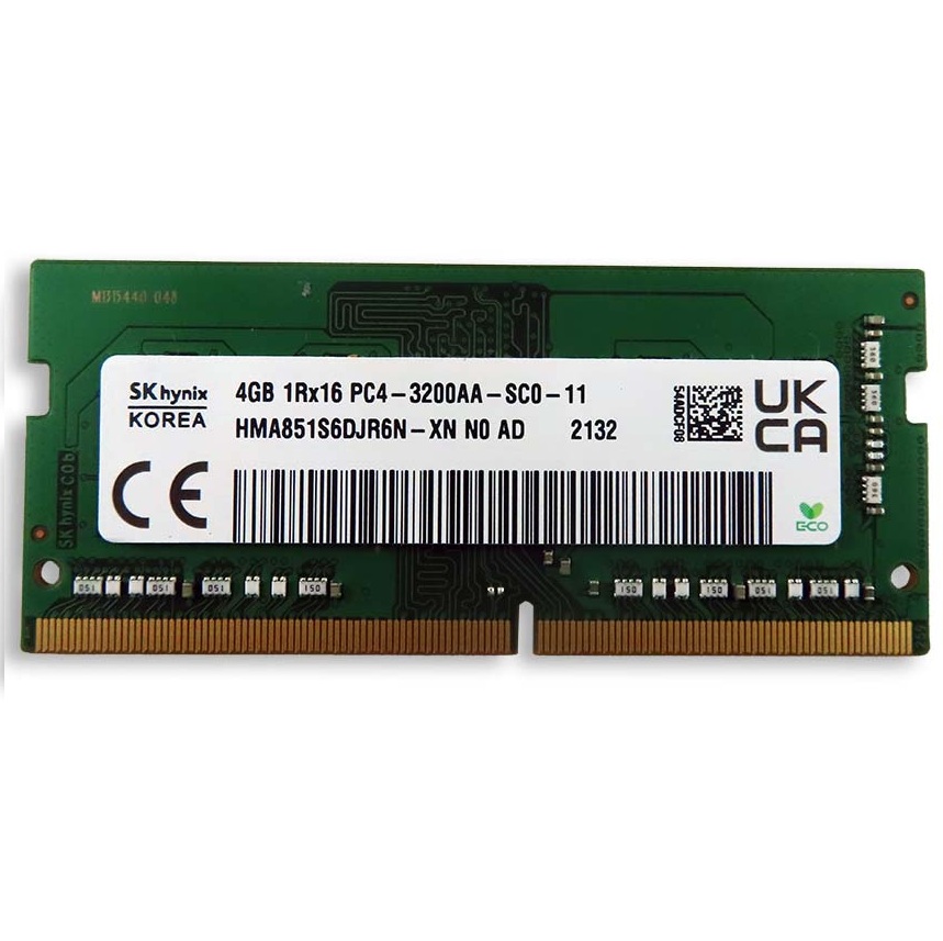 Begagnat SK Hynix 4GB DDR4 (1x4GB) SODIMM 1Rx16 PC4-3200AA 3200MHz HMA851S6DJR6N-XN