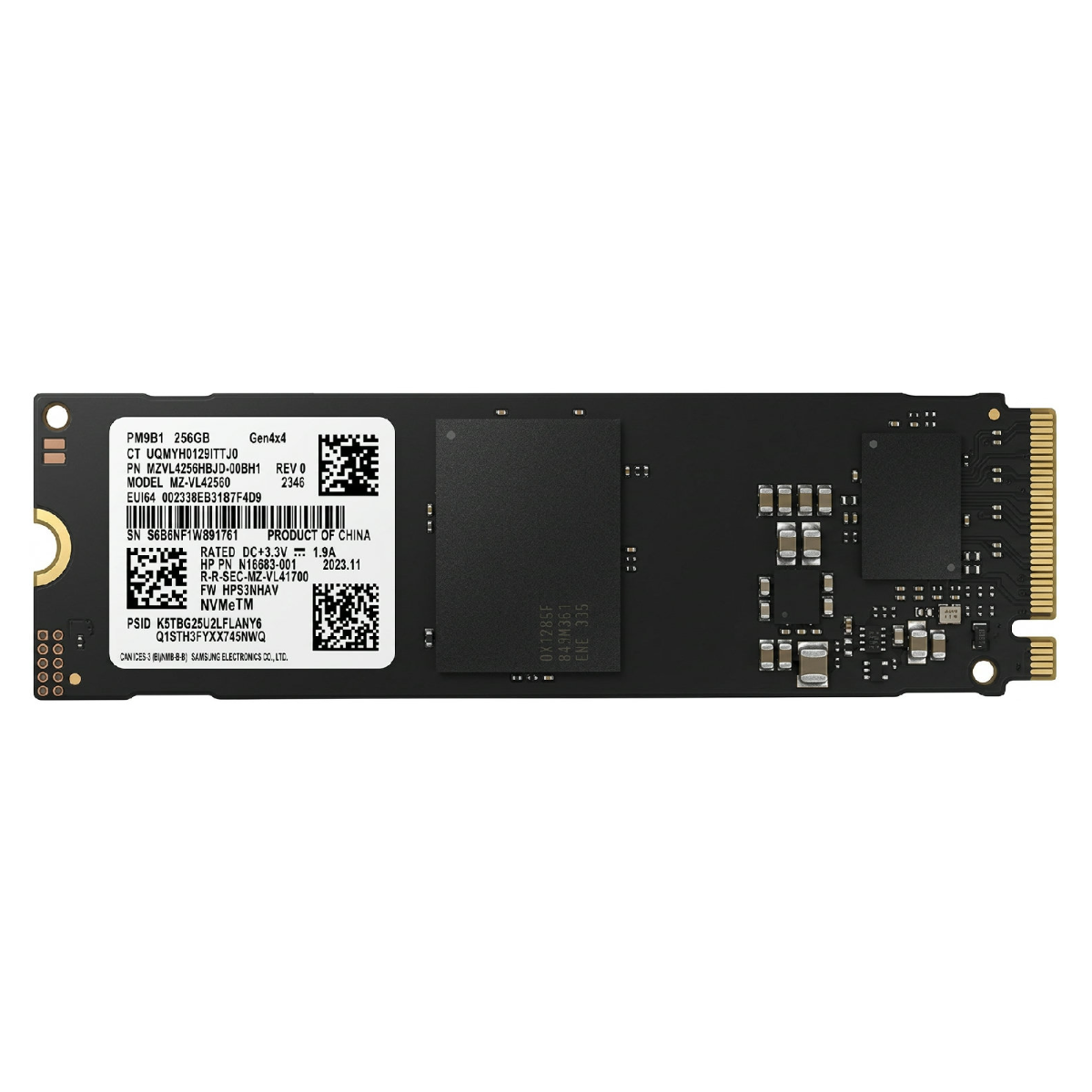 Begagnad 256GB Samsung PM9B1 M2 2280 NVMe PCIe Gen4 x4 MZVL4256HBJD