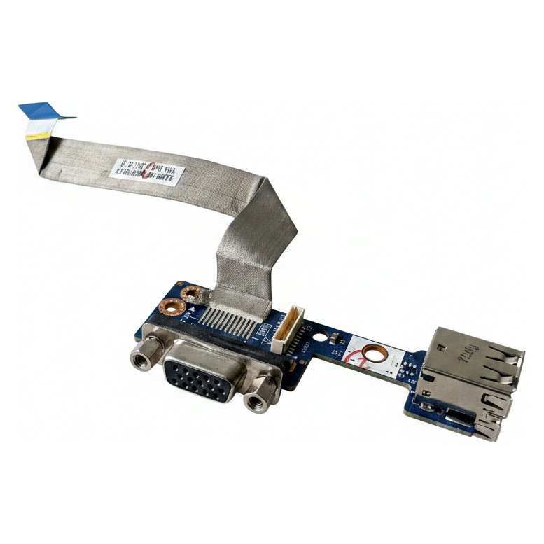Begagnad Original USB VGA Connector Port Board W Cables 455N0P32L01 LS-4952P HP EliteBook 8540p