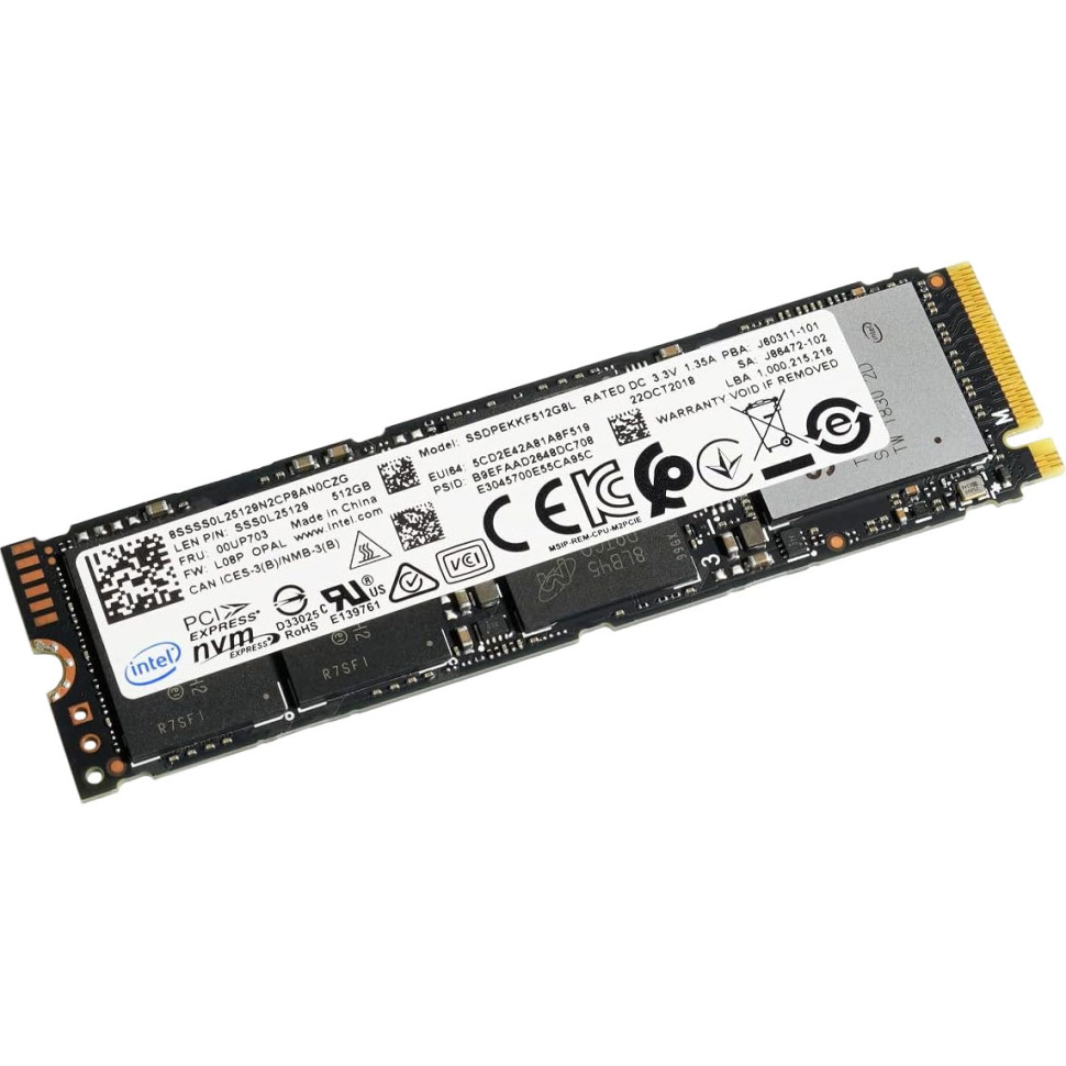 Begagnad 512GB Intel Pro 7600P SSD M2 2280 NVMe Gen3 x4 SSDPEKKF512G8L