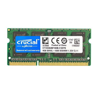Begagnat Micron 8GB DDR3L (1x8GB) SODIMM 2Rx8 PC3L-12800S 1600MHz CT8G3S160BM