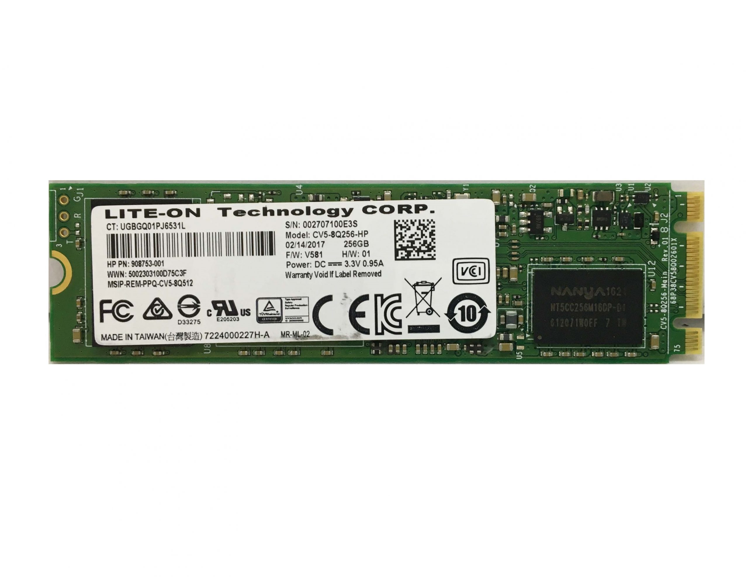 Begagnad 256GB Lite-On CV5-8Q256 SSD M2 2280 SATA