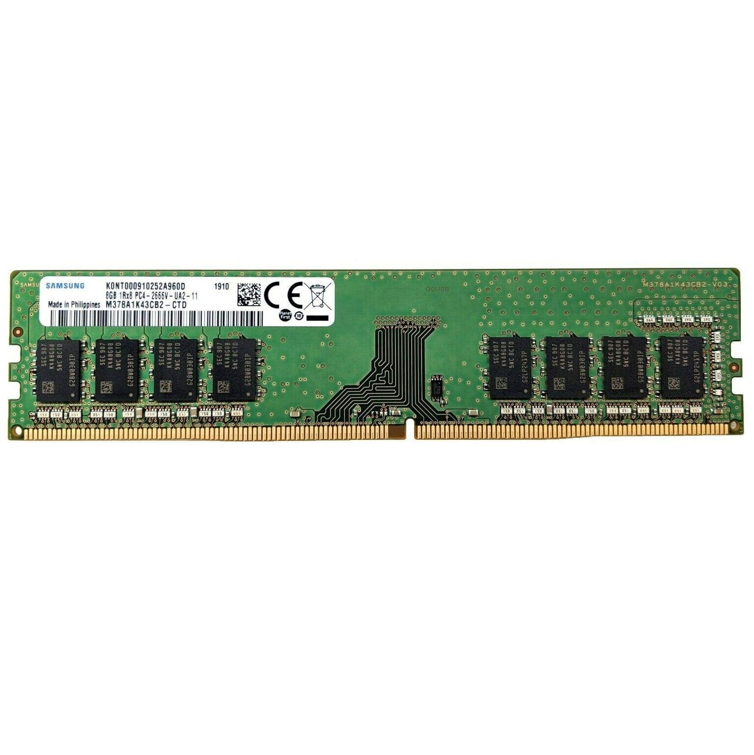 Begagnat Samsung 8GB DDR4 (1x8GB) UDIMM none-ECC 1Rx8 PC4-2666V 2666MHz M378A1K43CB2-CTD