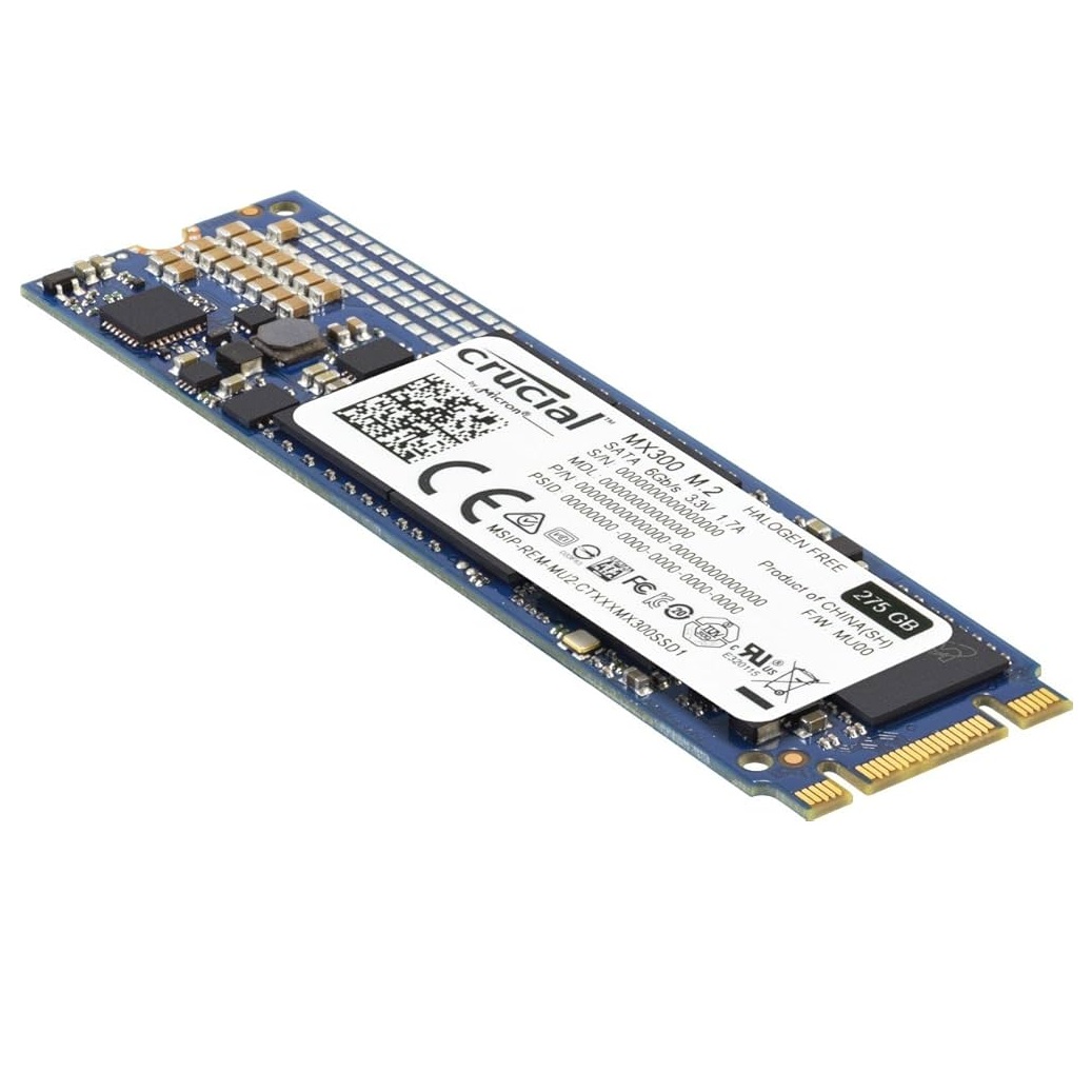 Begagnad 275GB Crucial SSD MX300 3D NAND SATA M.2 2280 CT275MX300SSD4