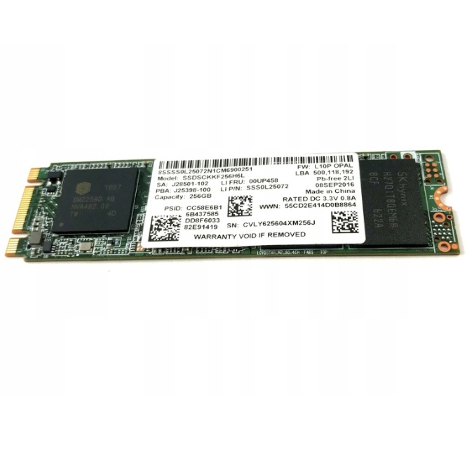 Begagnad 256GB Intel SSD M2 2280 SATA SSDSCKKF256H6L