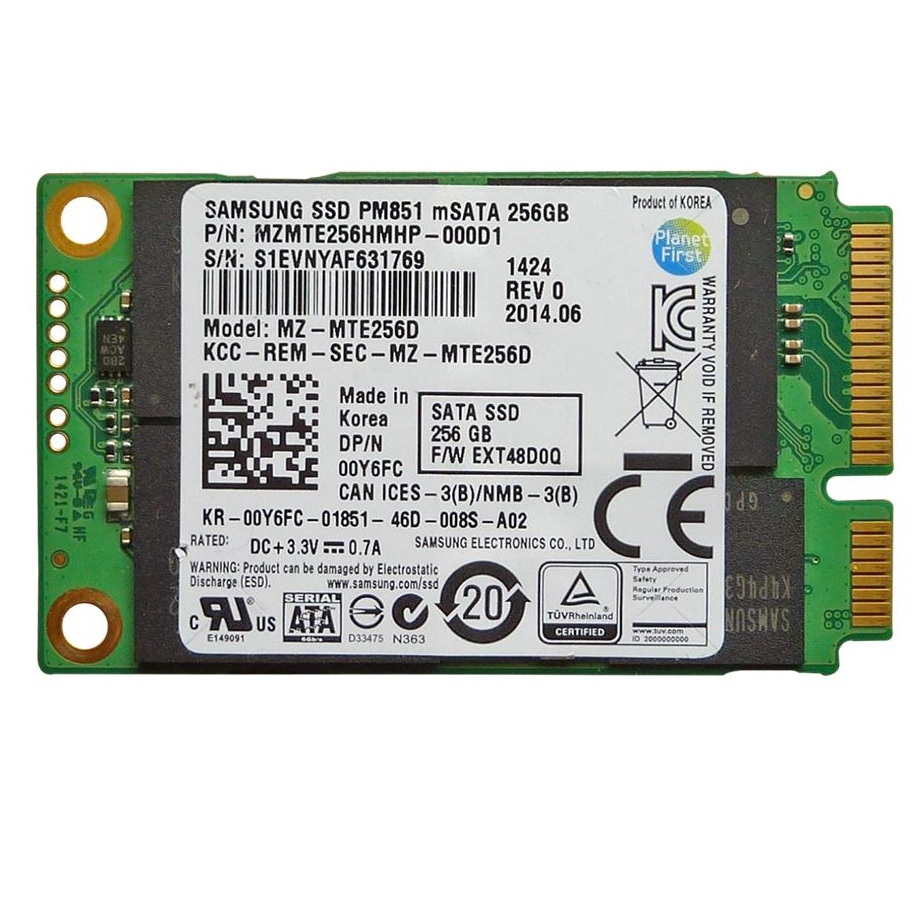Begagnad 256GB Samsung PM851 SSD mSATA MZMTE256HMHP