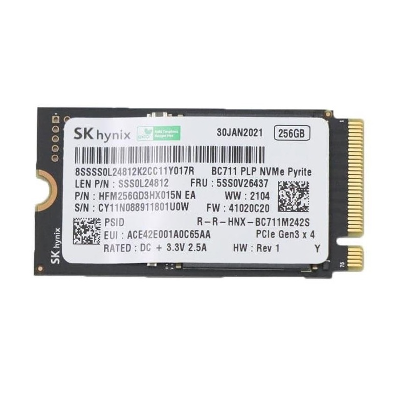 Begagnad 256GB SK hynix BC711 M2 2242 NVMe PCIe Gen3 x4 HFM256GD3HX015N