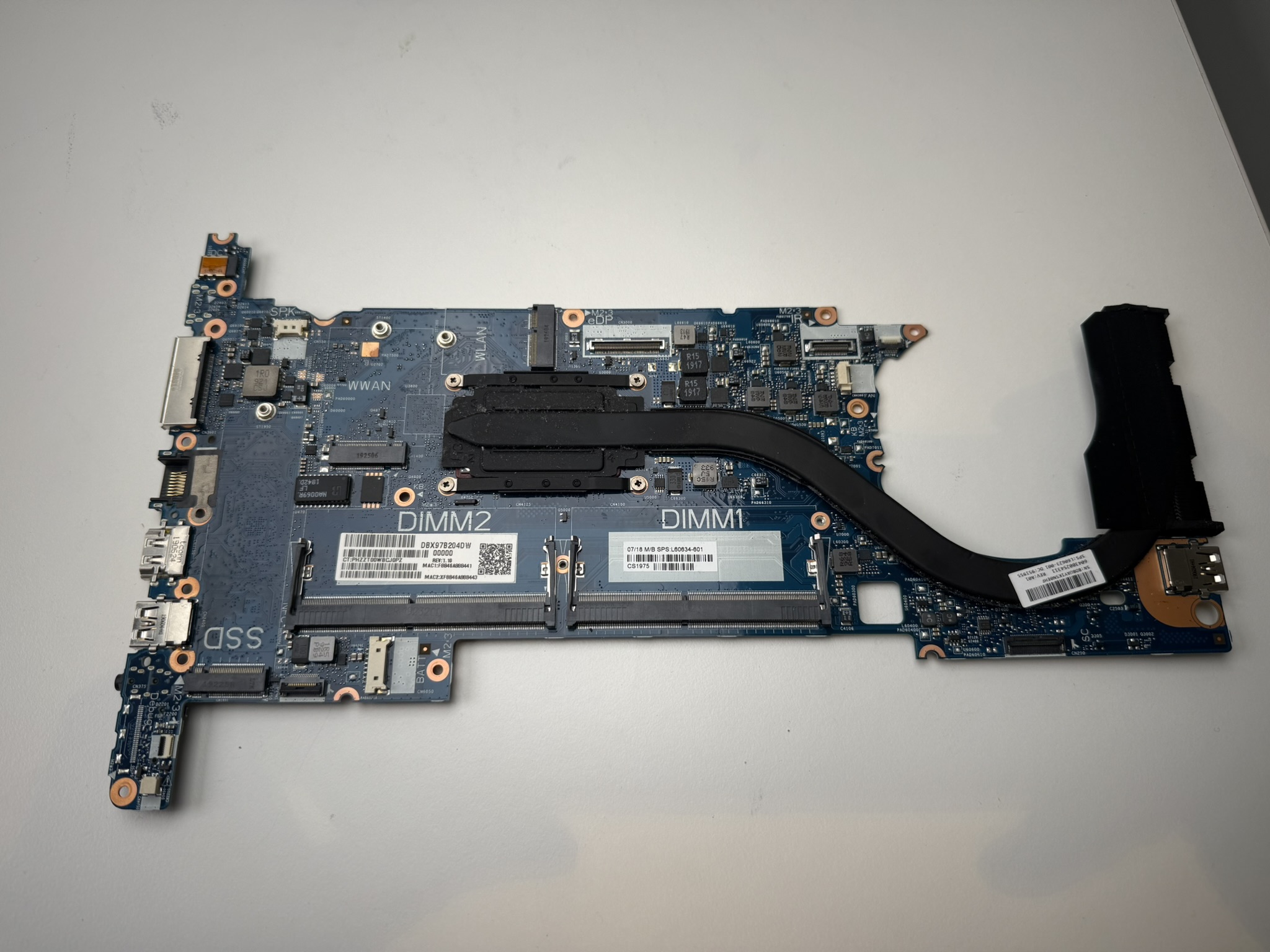 Begagnat Moderkort HP EliteBook 830 G6 Core i5-8265U 1.60Ghz 6XD83EA L60634-601