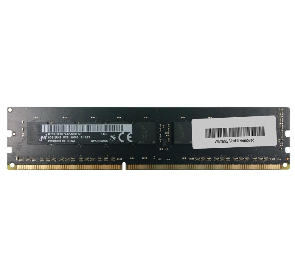 Begagnat Micron 8GB DDR3 (1x8GB) PC3-14900 2Rx8 1866MHz ECC Unbuffered CL13 240-Pin DIMM Dual Rank