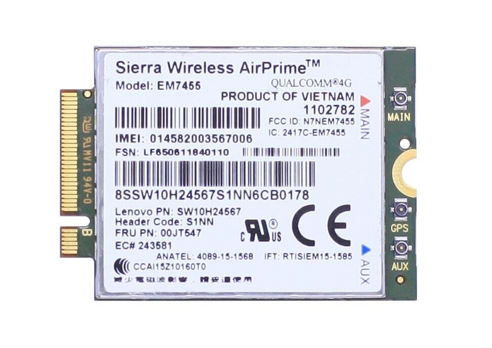 Begagnat Lenovo EM7455 Sierra Wireless AirPrime LTE-A FRU 00JT547 4G LTE