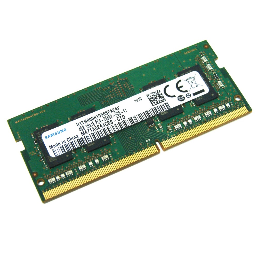 Begagnat Samsung 4GB DDR4 (1x4GB) SODIMM 1Rx16 PC4-2666V 2666MHz M471A5244CB0-CTD