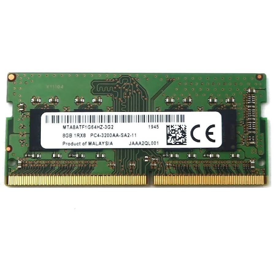 Begagnat Micron 8GB DDR4 (1x8GB) SODIMM 1Rx8 PC4-3200AA 3200MHz MTA8ATF1G64HZ-3G2J1
