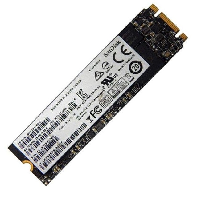 Begagnad 256GB SanDisk X300 SSD M2 2280 SATA SD7SN65-256G-1006