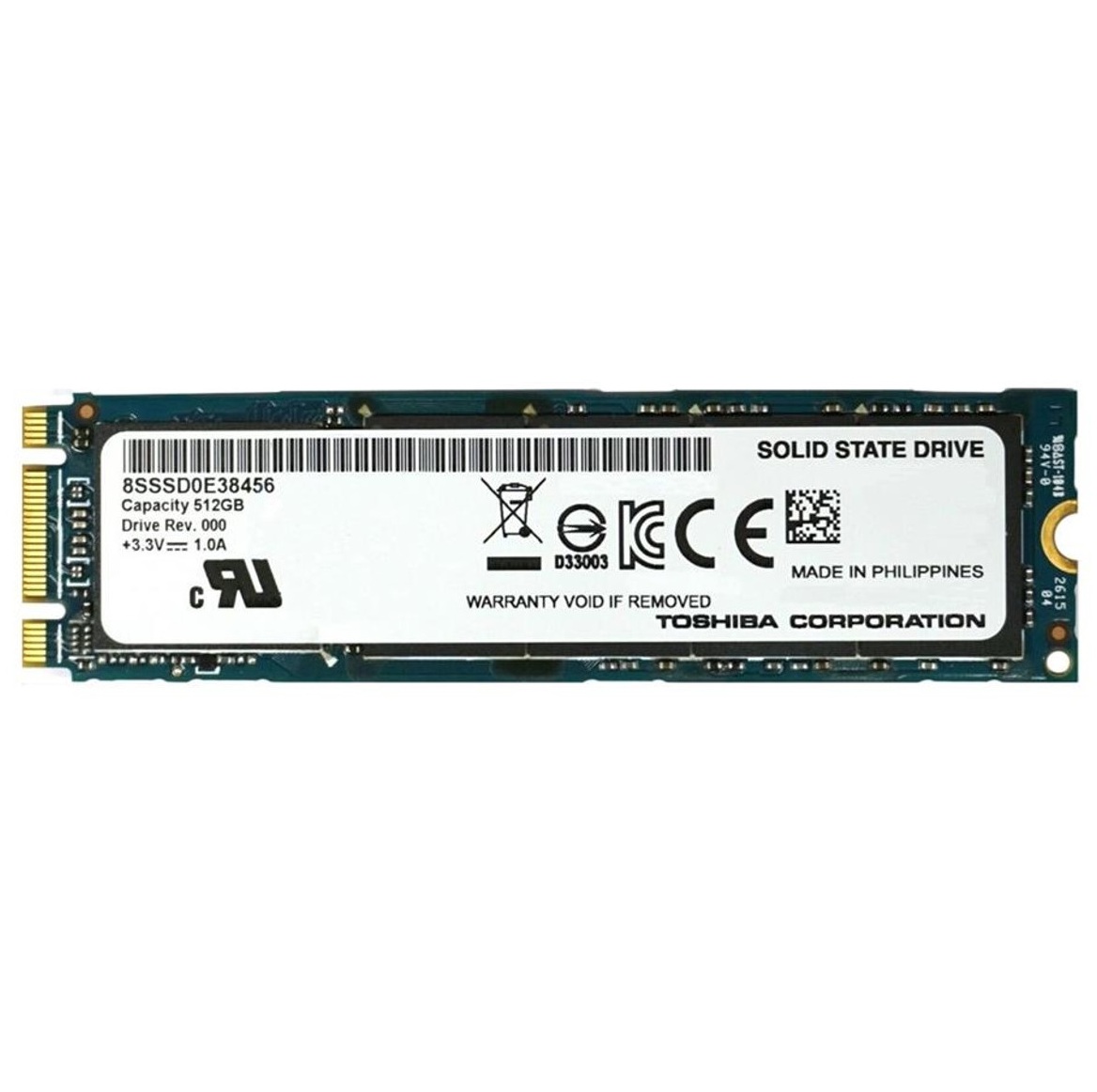 Begagnad 512GB Toshiba THNSNJ512GDNU SSD M2 2280 SATA