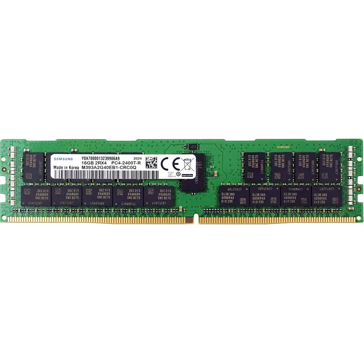Begagnat Samsung 16GB DDR4 (1x16GB) 2Rx4 PC4-19200 2400MHz ECC RDIMM M393A2G40EB1-CRC0Q
