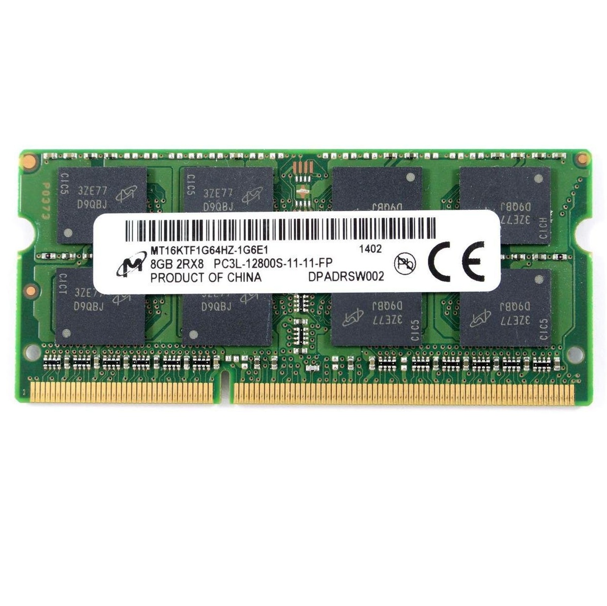 Begagnat Micron 8GB DDR3L (1x8GB) SODIMM 2Rx8 PC3L-12800S 1600MHz