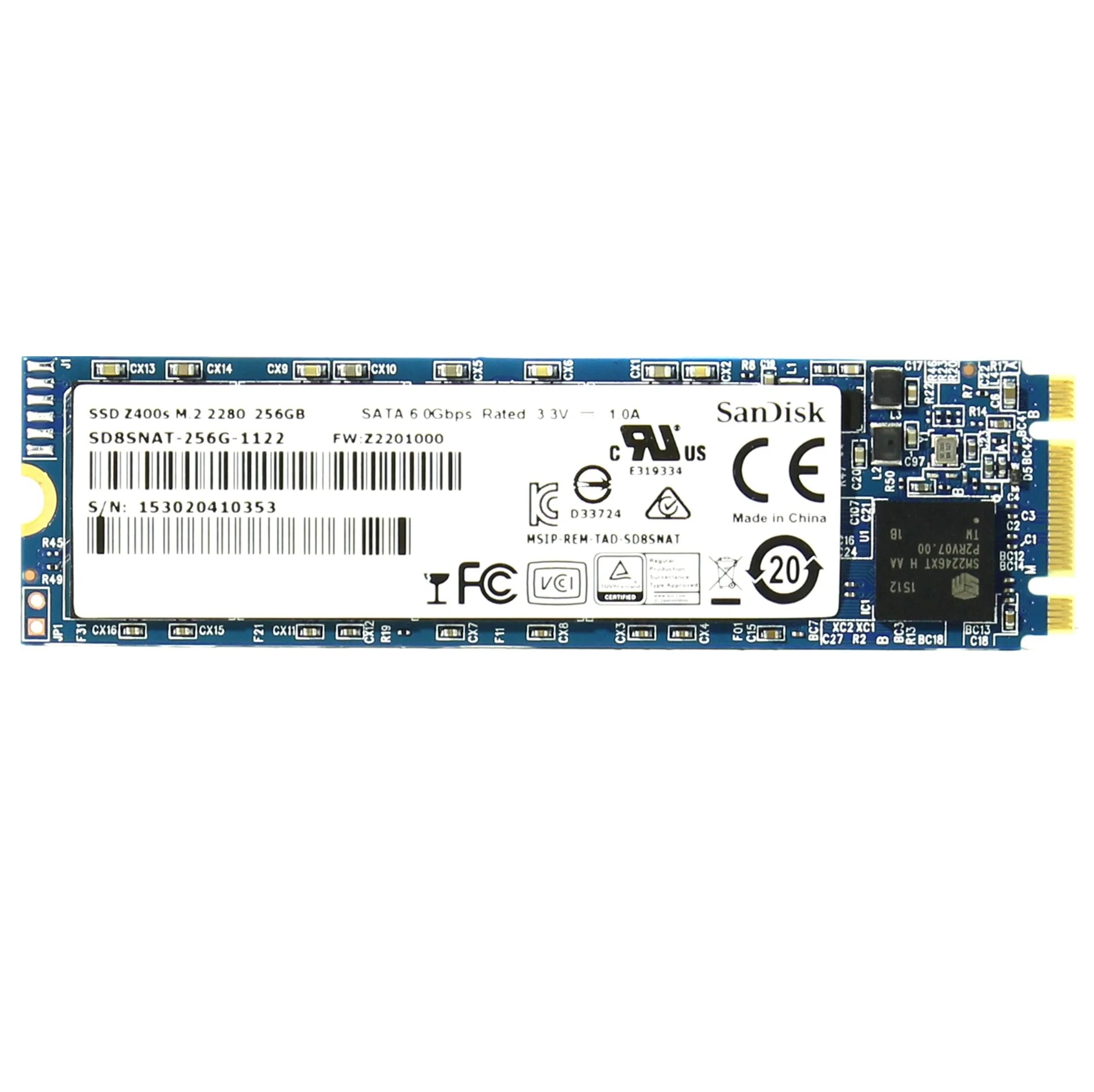 Begagnad 256GB SanDisk Z400s SSD M2 2280 SATA SD8SNAT-256G-1006