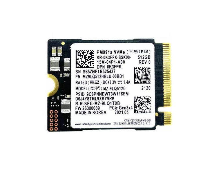 Begagnad 512GB Samsung PM991a M2 2230 NVMe Gen3 x4 MZ9LQ512HBLU