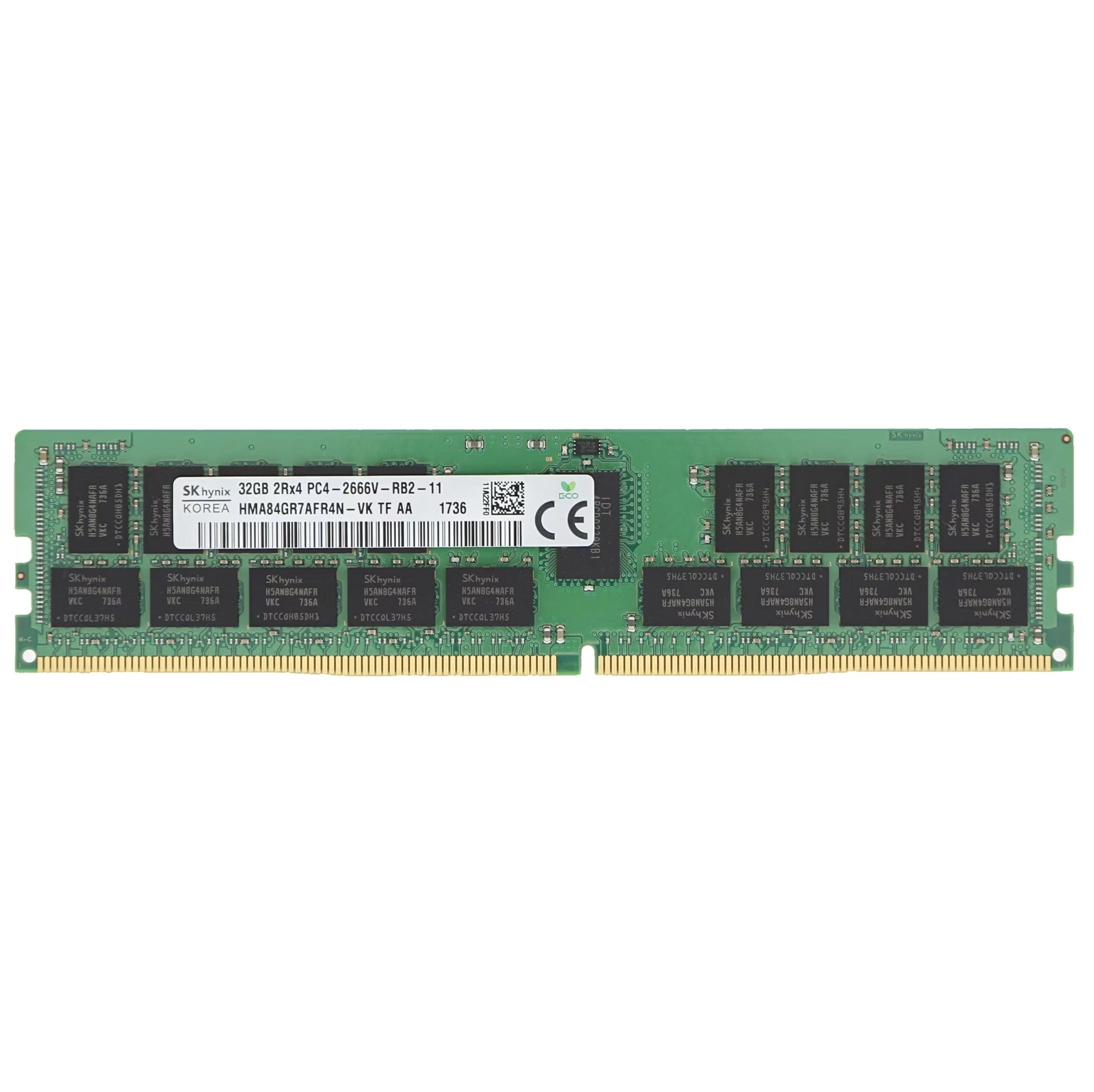 Begagnat SK Hynix 32GB DDR4 (1x32GB) 2Rx4 PC4-21300 2666MHz ECC RDIMM HMA84GR7AFR4N-VK