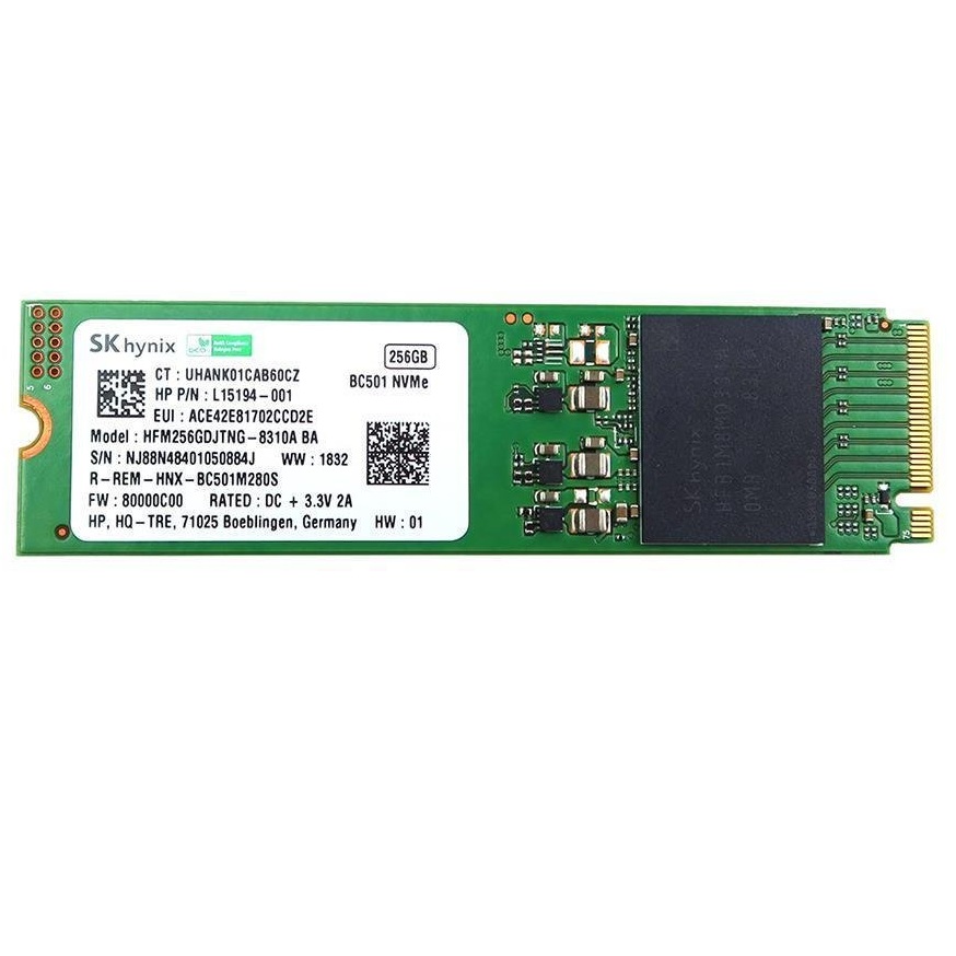 Begagnad 256GB SK Hynix BC501 SSD M2 2280 NVMe Gen3 x4 HFM256GDJTNG