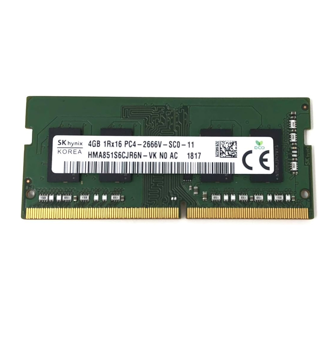 Begagnat SK Hynix 4GB DDR4 (1x4GB) SODIMM 1Rx16 PC4-2666V 2666MHz Single Sided HMA851S6CJR6N