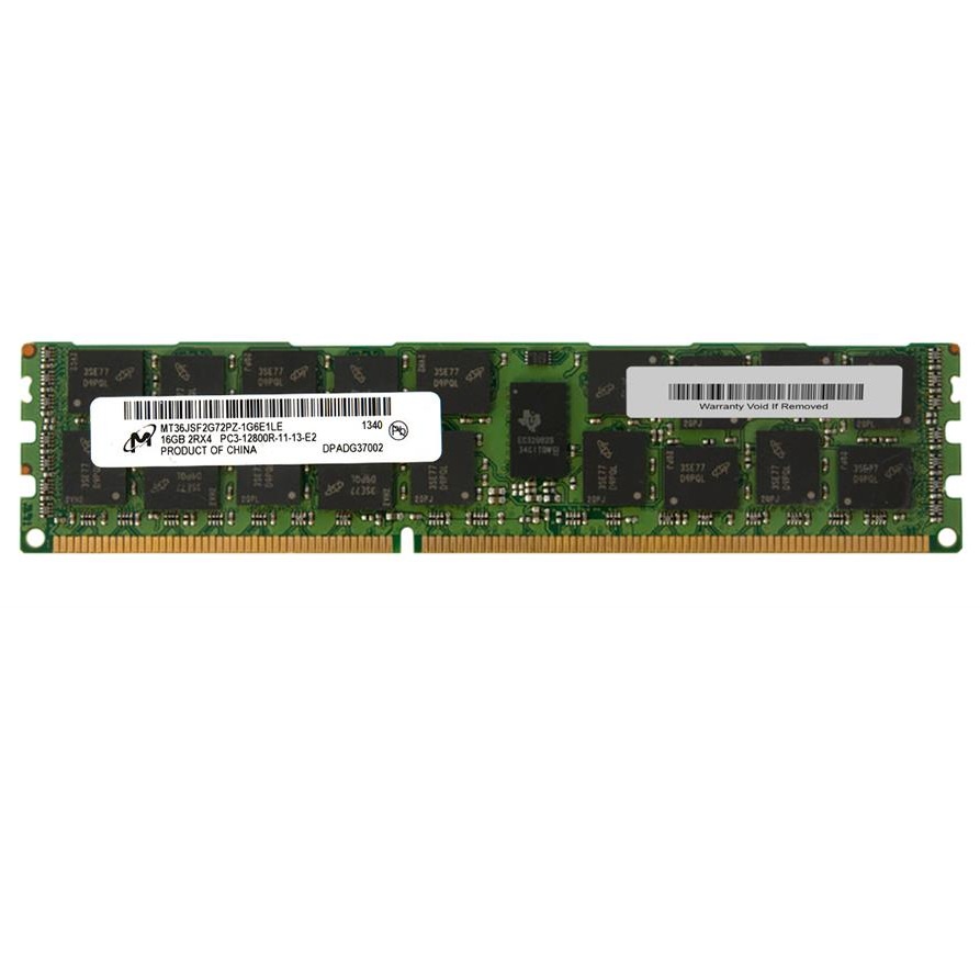 Begagnat Micron 16GB DDR3 (1x16GB) RDIMM 2Rx4 ECC PC3-12800R 1600MHz Dual Rank x4