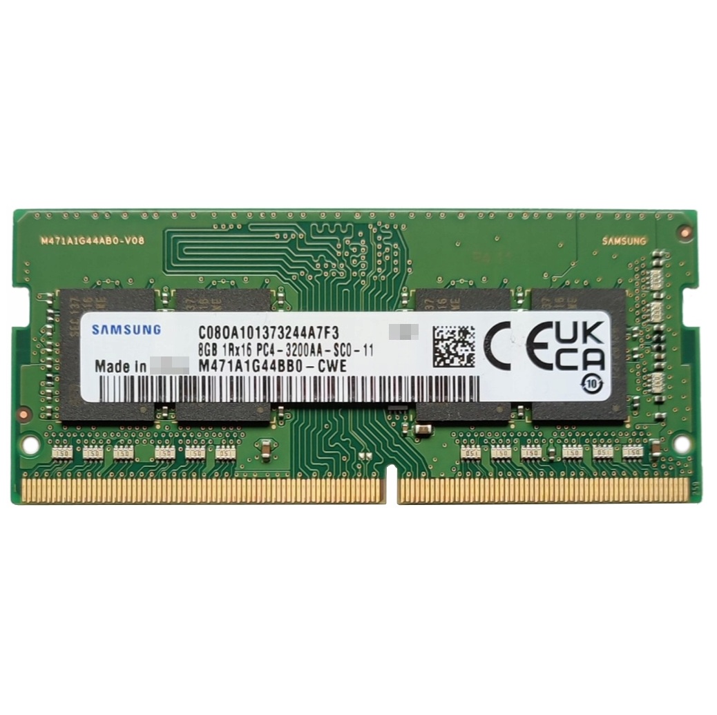 Begagnat Samsung 8GB DDR4 (1x8GB) SODIMM 1Rx16 PC4-3200AA 3200MHz M471A1G44BB0-CWE