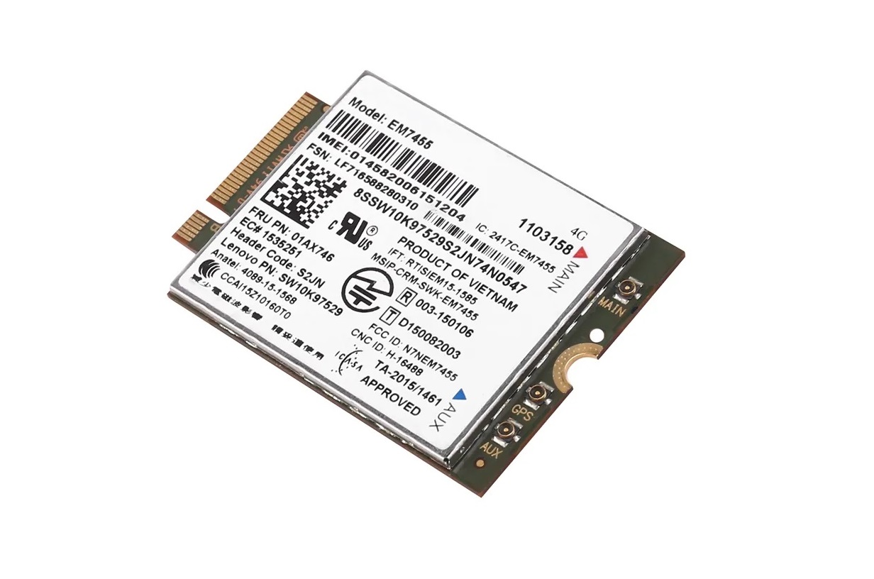 Begagnat Lenovo EM7455 Sierra Wireless AirPrime LTE-A FRU 01AX746 4G LTE