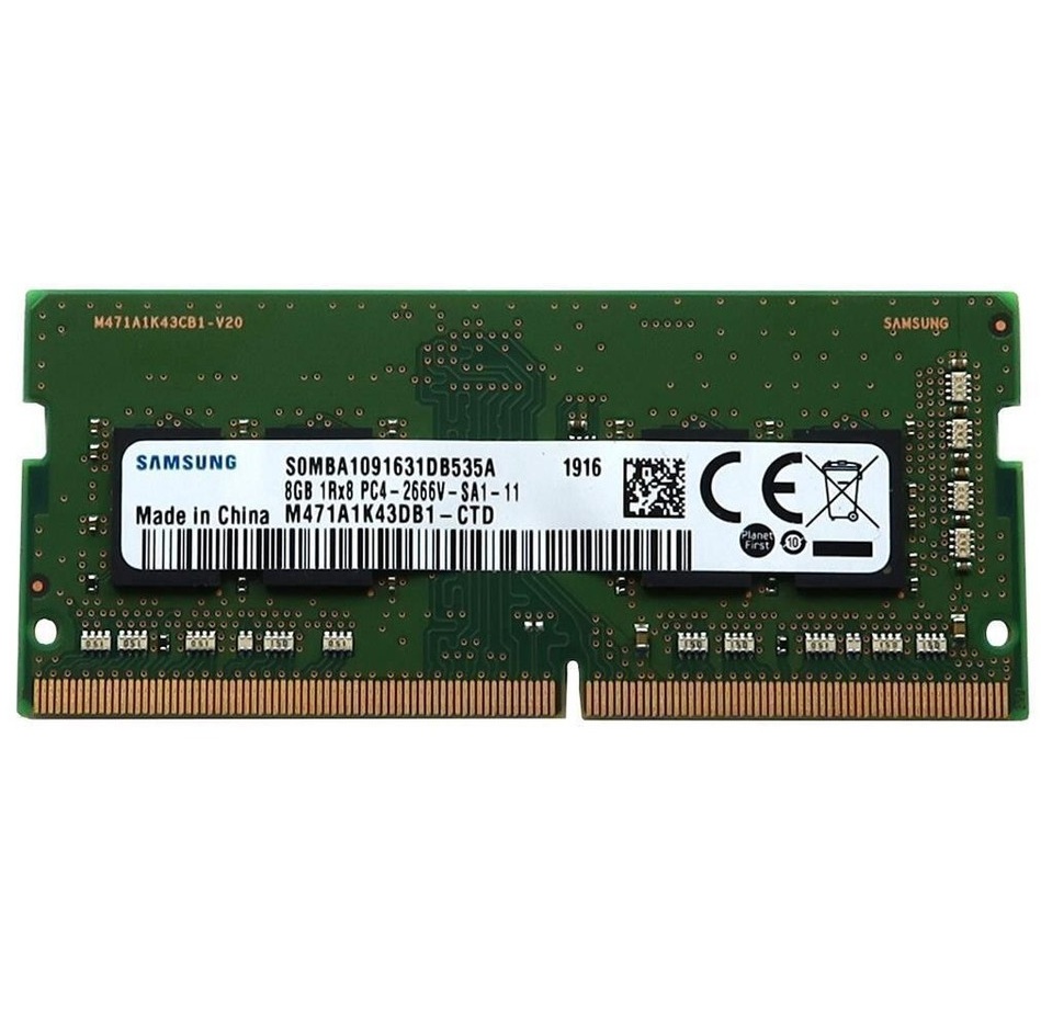 Begagnat Samsung 8GB DDR4 (1x8GB) SODIMM 1Rx8 PC4-2666V 2666MHz M471A1K43DB1-CTD