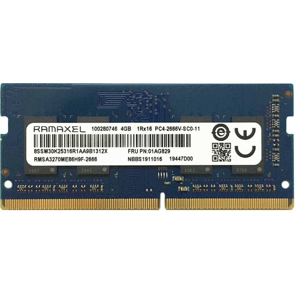 Begagnat 4GB DDR4 (1x4GB) Ramaxel SODIMM 1Rx16 2666V 2666MHz RMSA3270ME86H9F-2666