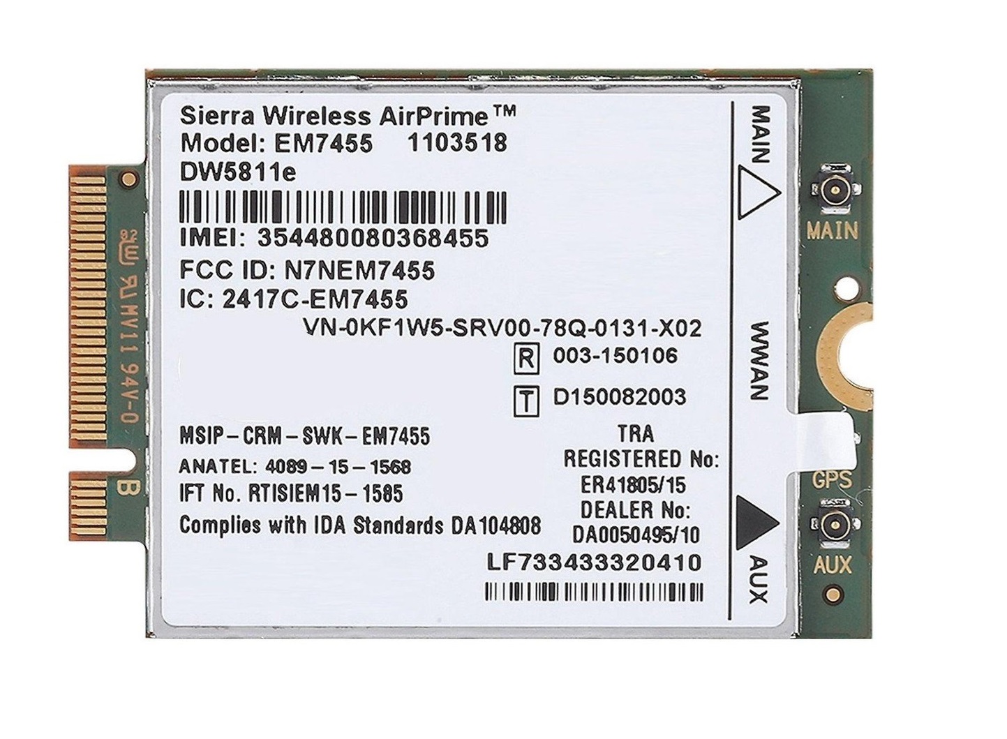 Begagnat Dell DW5811e Qualcomm Snapdragon X7 AirPrime EM7455 4G LTE