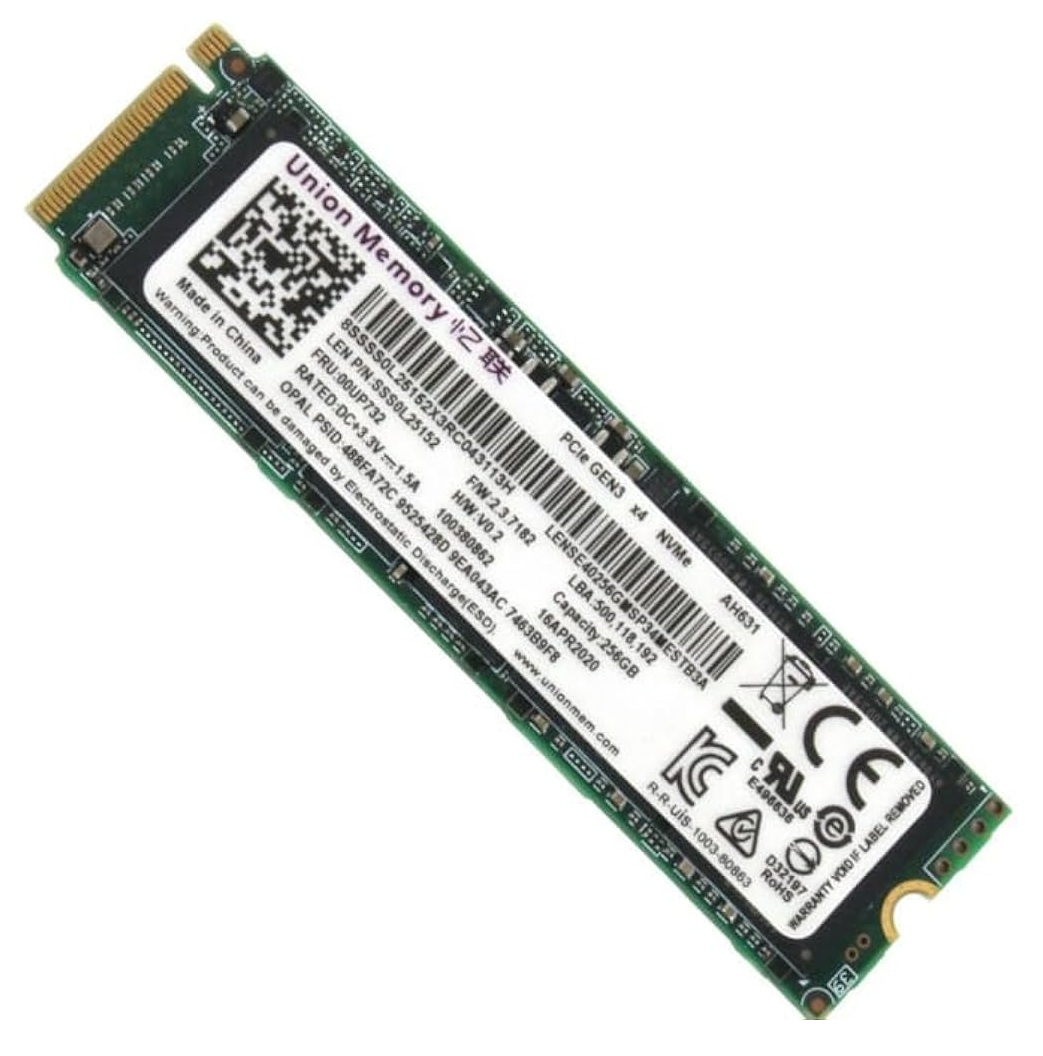 Begagnad 256GB Lenovo Union AH631 SSD M2 2280 NVMe PCIe Gen3 x4 SSS0L25152