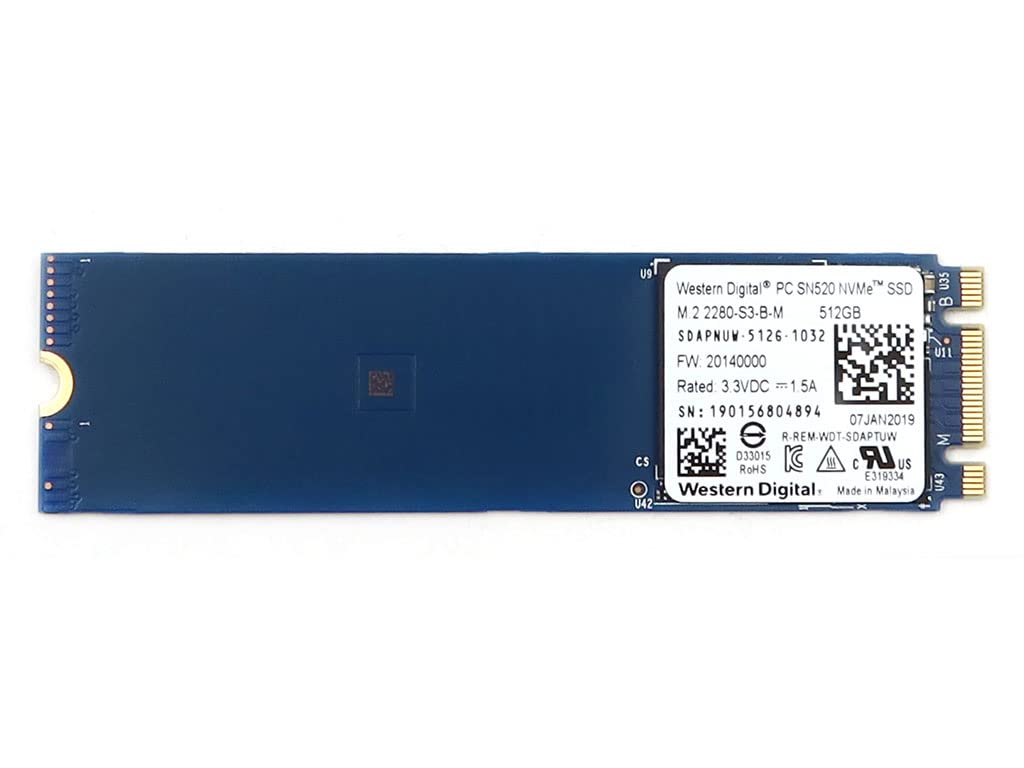 Begagnad 512GB WD PC SN520 M2 2280 NVMe Gen3 x4