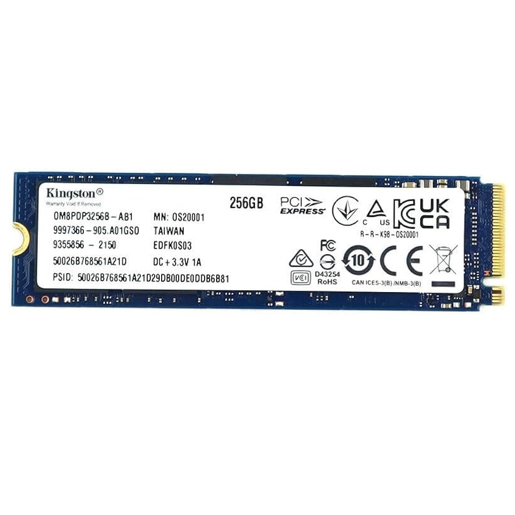 Begagnad 256GB Kingston SSD M2 2280 PCIe Gen3 x4 NVMe 0M8PDP3256B