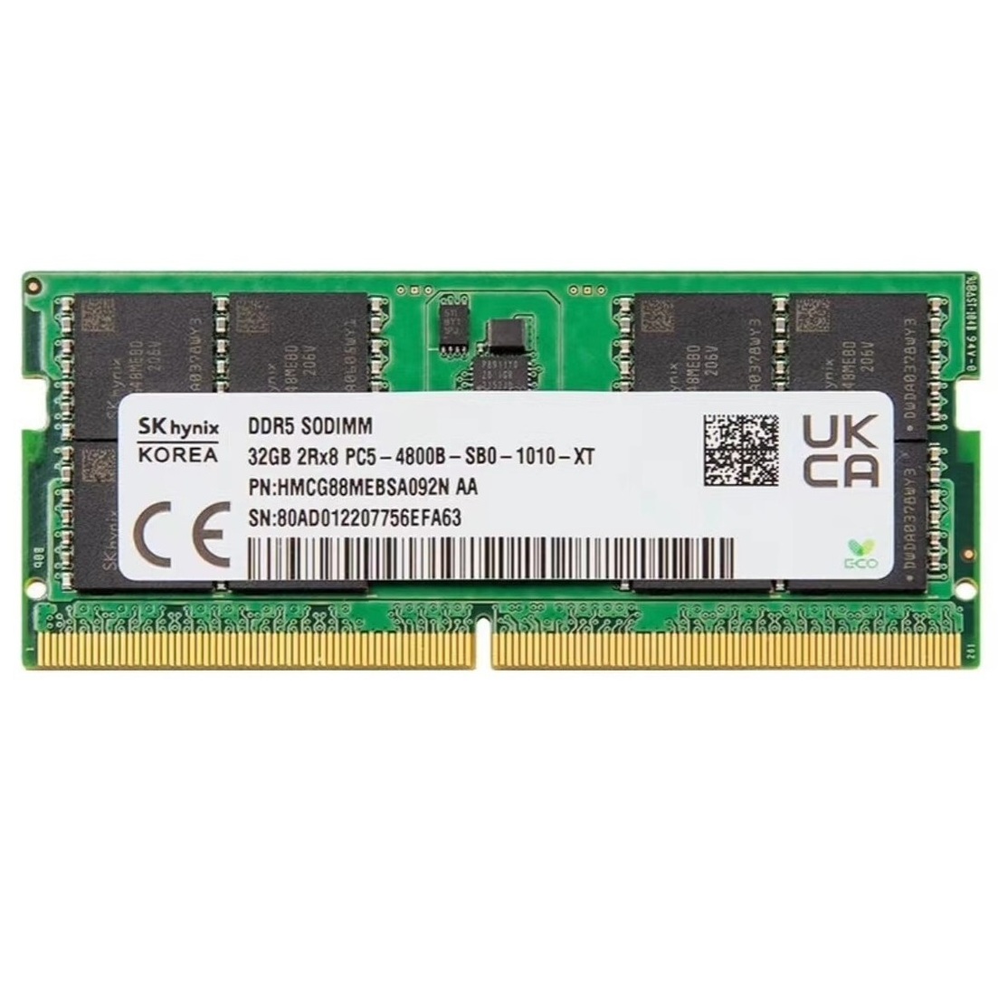 Begagnat SK Hynix 32GB DDR5 (1x32GB) SODIMM 2Rx8 PC5-4800B 4800MHz HMCG88MEBSA092N