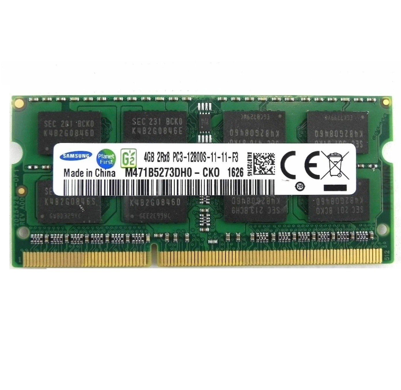 Begagnat Samsung 4GB DDR3 (1x4GB) SODIMM 2Rx8 PC3-12800S 1600MHz M471B5273DH0-CK0