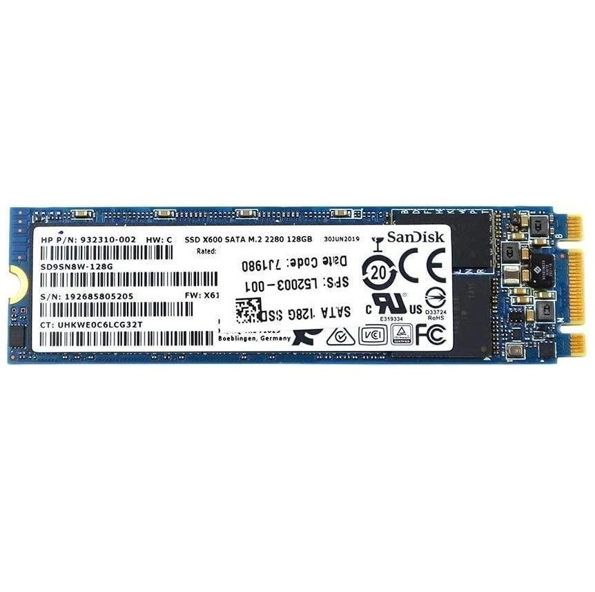 Begagnad 128GB SanDisk X600 SSD M2 2280 SATA SD9SN8W-128G-1012