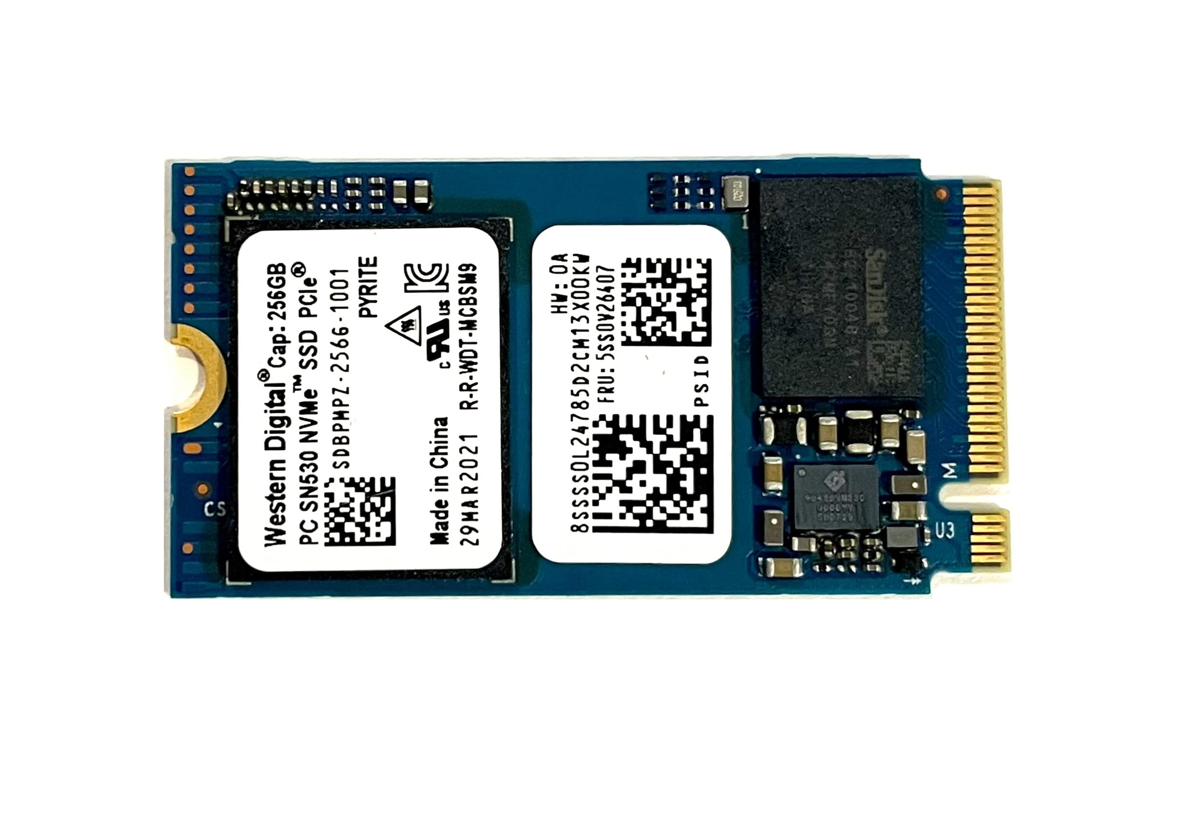 Begagnad 256GB WD PC SN530 M2 2242 NVMe PCIe Gen3 x4 SDBPMPZ-256G-1001