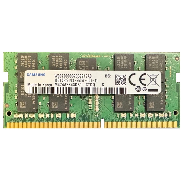 Begagnat Samsung 16GB DDR4 (1x16GB) SODIMM ECC 2Rx8 PC4-2666V 2666MHz M474A2K43DB1-CTDQ