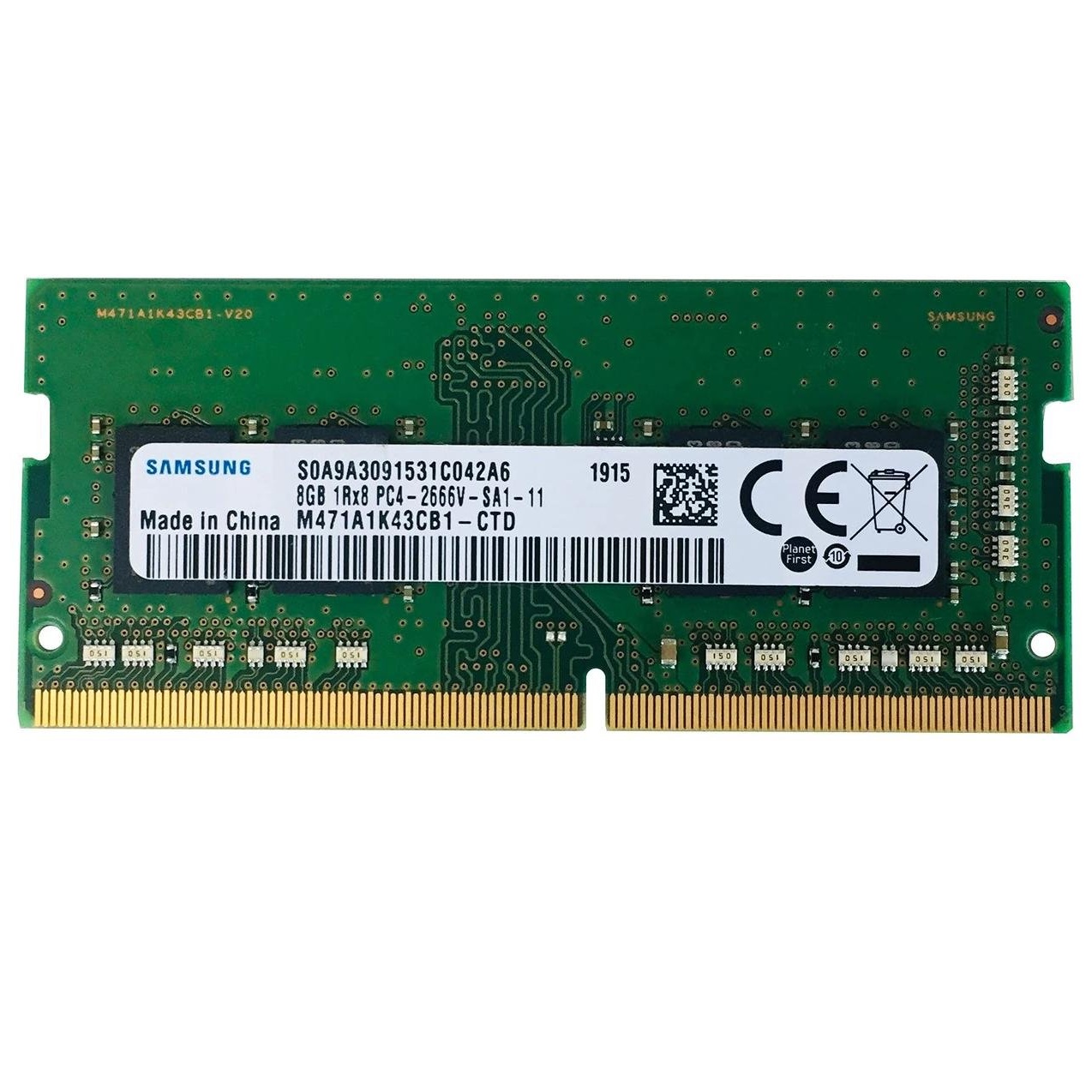 Begagnat Samsung 8GB DDR4 (1x8GB) SODIMM 1Rx8 PC4-2666V 2666MHz M471A1K43CB1-CTD