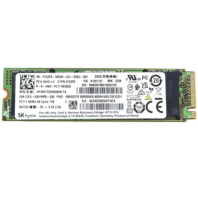 Begagnad Original SK hynix 1TB NVMe PCIe Gen3 SSD HFS001TDE9X080N