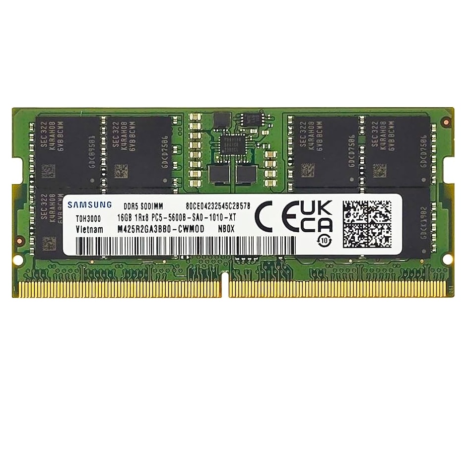 Begagnat Samsung 16GB DDR5 (1x16GB) SODIMM 2Rx8 PC5-5600B 5600MHz (M425R2GA3PB0-CWMOD)