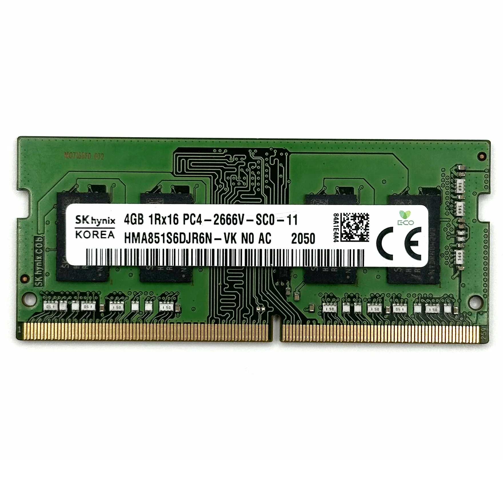 Begagnat SK Hynix 4GB DDR4 (1x4GB) SODIMM 1Rx16 PC4-2666V 2666MHz Single Sided HMA851S6DJR6N-VK